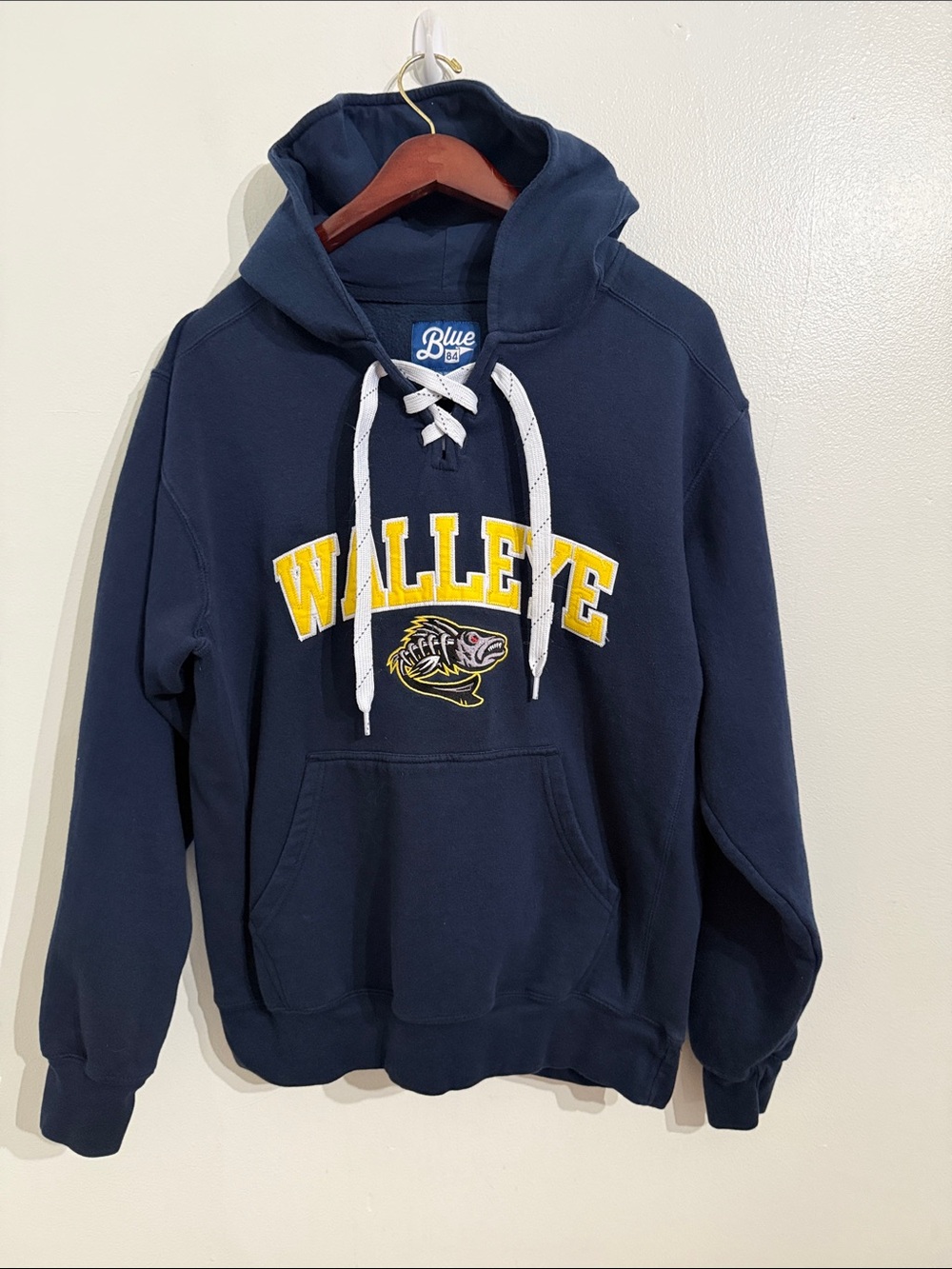 Blue 84 Toledo Walleye Hooded Sweatshirt Mens Medium Navy Hockey